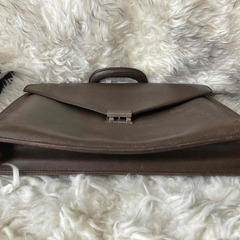 【受渡予約済】バーバリー BURBERRY ビジネスバッグ ブリーフケース 書類カバン 本革　レザー ロゴ　ブラウン　茶褐色の画像
