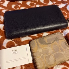 大幅お値下げ致しました♡♡【期間限定】美品激安処分SALE💛COACHレザー長財布&ミニウォレット セット🐿の画像