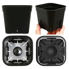 🌟新品未使用🌟多肉植物 観葉植物　スリット鉢 プレステラ １０５型 黒　１０個セットの画像