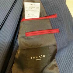 TAKA-Q Slim FIt スーツ セットアップ ネイビーサイズYA6の画像