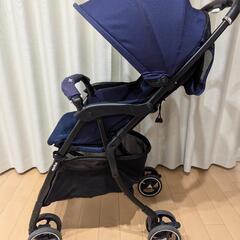 Aprica ベビーカー クルリー 真横 A型 軽量 ネイビー　...