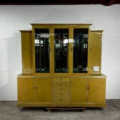 『KitFurniture』北谷家具 キットファニチャー カップボード 大型キュリオケース キュリオケース 飾棚 飾り棚  リビングボート 収納棚 バックミラー RWcup7の画像