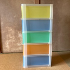 プラスチック製の５段引き出し収納ケース
の画像