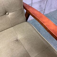 NITORI ニトリ 2人用 ラブソファ 布製 ファブリック 若草色 LUCCHI ルッキ KD 幅117cm×奥行75cm×高さ80cm の画像