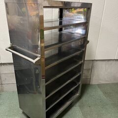 ステンレス 7段 配膳カート ワゴン キャスター付 飲食店 店舗 施設 幅88cm×奥行46cm×高さ138cmの画像