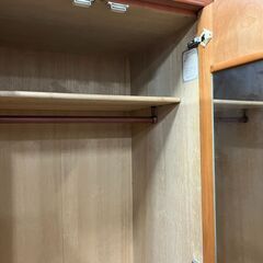 富士家具工業 木製 大型 ワードローブ 洋タンス 4枚扉 全国家具工業連合会 幅135cm×奥行60cm×高さ193cmの画像