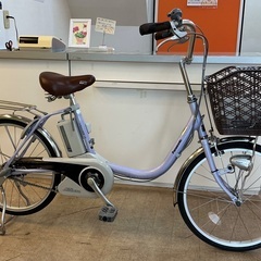 ＜動作・美品車＞パナソニック・20インチ・電動アシスト自転車・パープル