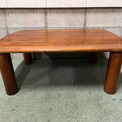 木製 座卓 ローテーブル 脚取り外し可能 難あり 幅90cm×奥...