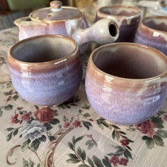 【美品】萩焼の急須&湯呑み4個の画像