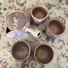 【美品】萩焼の急須&湯呑み4個