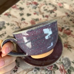 【美品】萩焼のマグカップ&ソーサーの画像