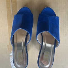 ラメ入りミュール美品23.5-24cmヒール高10cmの画像