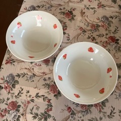 いちご柄の和皿2枚