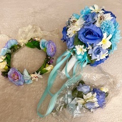 ブーケ　ブートニア　花冠　セット