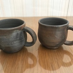 【決まりました】【未使用】備前焼 一陽窯  コーヒー碗  2客セット コーヒーカップの画像