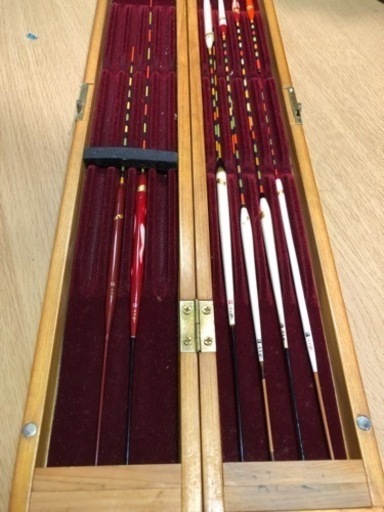 【美品】 【貴重】ヘラブナ用浮き 10本セット 山口作 孔雀羽根浮き 箱付きに