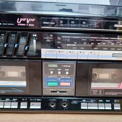 【R835】サンヨー/SANYO/ダブルカセットステレオシステム/DCW-W03AV/昭和レトロ/通電OK/現状品/の画像