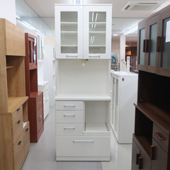 家具 キッチンボード ハイタイプ　ホワイト 【コンプオフ金沢野々市店】
