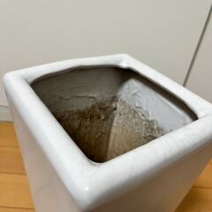 【受け皿付き】陶器鉢 スクエア M ホワイト 高さ30cm 観葉植物 中型 植木鉢 白の画像