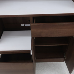 家具 キッチンボード ハイタイプ　こげ茶 【コンプオフ金沢野々市店】の画像