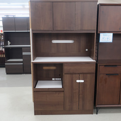 家具 キッチンボード ハイタイプ　こげ茶 【コンプオフ金沢野々市店】