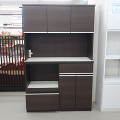 家具 キッチンボード ハイタイプ　こげ茶 【コンプオフ金沢野々市店】