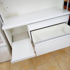 リユースのサカイ太田店★ジモティ割あり★ 松田家具 レンジボード ホワイト H197.5×D50×W117.5 クリーニング済み OJ9958の画像