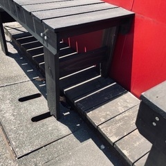 ガーデンベンチ2台　縁台　木製　屋外　の画像