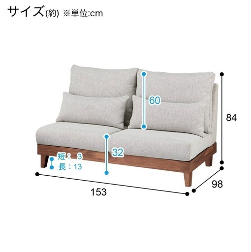 ニトリ　2.5人用布張りソファ　(FK02)