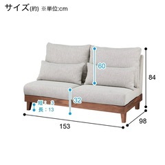 ニトリ　2.5人用布張りソファ　(FK02)の画像