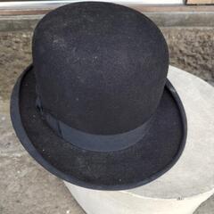 昔の黒い帽子　長野FUKASAWA製　内側サイズ20cm弱×16.5cmの画像