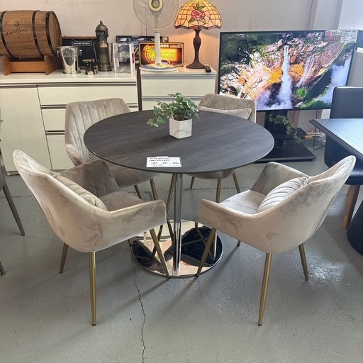 ガラスダイニングテーブルセット