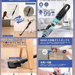 引っ越しSALE 20%OFF　新品未使用　一点限り　青森でのお取引７月中旬で終了　掃除機 コード式 38KPa強力吸引 5M電源コード Verslife C8PRO 1.1kg超軽量 遠心分離サイクロン式 コード式掃除機 スティッククリーナー 2WAY 多種類ノズル付き 回転ヘッド ハンディクリーナーの画像