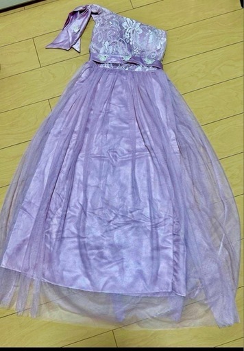 4着set ピンク　ワンショルダー ドレス ロング丈 パーティー