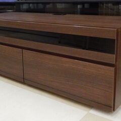 ビクターインテリア テレビボード ブラウン 天然木使用 ガラス戸...