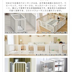 ベビーサークル 置くだけ 5ways 180＊200 今だけ！13%OFFクーポン楽天42冠実用新案取得ベビーサークル 7ways 置くだけベビーフェンス キッズパーテーション赤ちゃん 扉付き  ドアロック 収納棚 滑り止め付 長方形 ベビーベッド ベビーゲート | GU MODE店