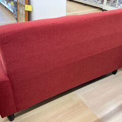 【リユースのサカイ野々市店】二人掛けソファ 赤 W(幅)125×D(奥行き)72×H(高さ)71cm ※クリーニング済み  の画像