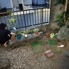 庭石や庭木、紫陽花、金木犀、カナメモチ、飾り置き石などの画像