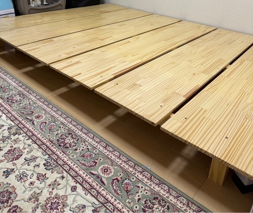 ロウヤ　ダブルベッド　すのこのみ