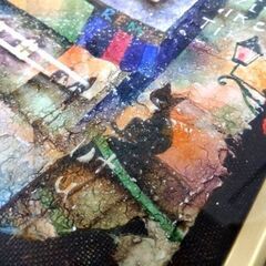 藤岡しんたろう 「街角のイリュージョン」 油彩 直筆サイン入り 油絵 絵画 真作 美術品 額装付き 札幌市 中央区 南12条の画像