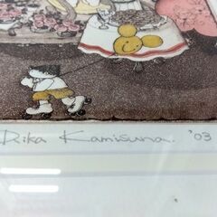 上砂理佳 「ホリデーマーケット」 銅版画 絵画 真作 美術品 額装付き 札幌市 中央区 南12条の画像