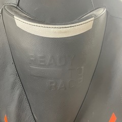 KTM レザー革ツナギ ブラック/オレンジの画像