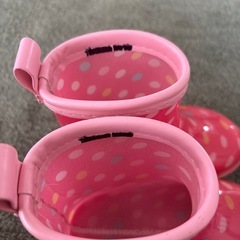 水玉　ピンク　レインブーツ　長靴　13センチ
の画像