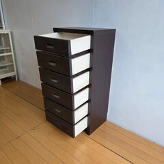 未使用訳あり 幅40.5 奥行30 高さ86.5 チェスト カウンター下収納 キッチン収納 ブラウン 木製 桐 リビング　桐チェストの画像