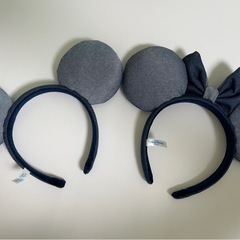 値下げしました！【お得】ディズニーカチューシャ/デニム素材/ミッキー/ミニー/2個セットの画像