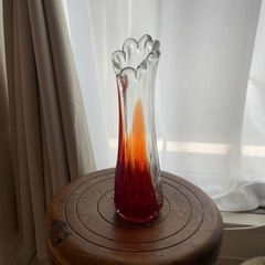 レトロ　ガラス 花瓶 フラワーベース 3点セットの画像