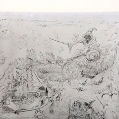 藤田嗣治 魅せられたる河より「神話」 銅版画 レオナルド・フジタ 絵画 真作 エッチング 美術品 額装付き レオナール 洋画家 札幌市 中央区 南12条の画像