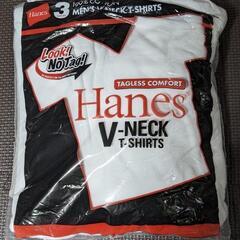 Hanes ヘインズ 赤ラベル XL 白 Vネック インナーTシ...