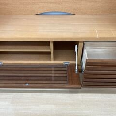 ★ジモティ割引あり★【リユースのサカイ野々市店】 TV台  木目調ブラウン W(幅)120×D(奥行き)36×H(高さ)180cm ※クリーニング済みの画像