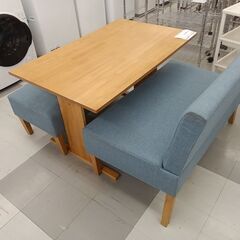 ★リユースのサカイ千葉中央店★  ダイニングテーブル＆ベンチ2脚セット  H65×D70×W110 クリーニング済み TC3775の画像